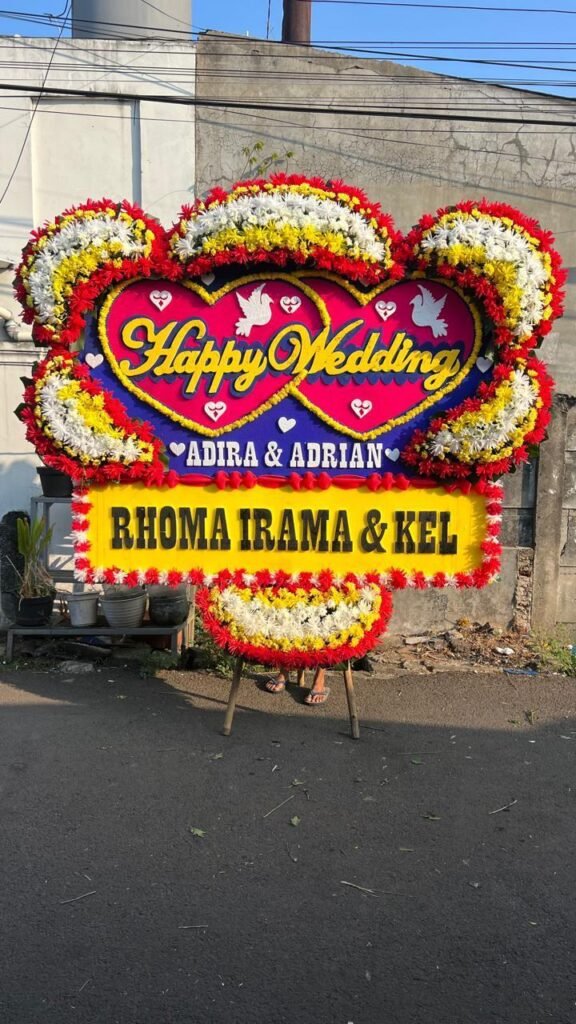 Bunga Papan Happy Wedding